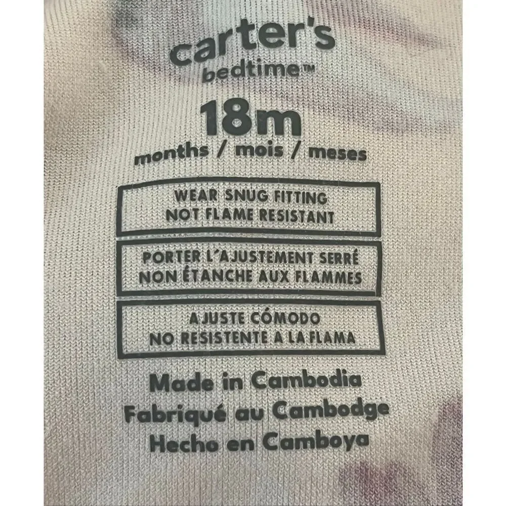 Carter’s Footed Pajamas Pink Dino Print Size 18 Months NWOT